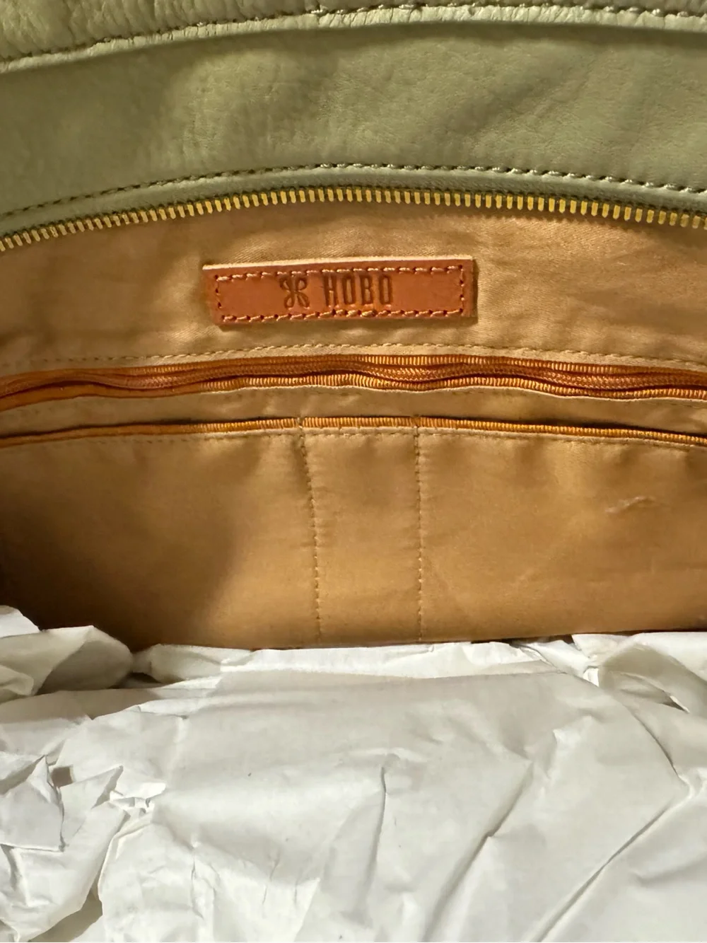 HOBO Cactus Green Leather Shoulder Bag